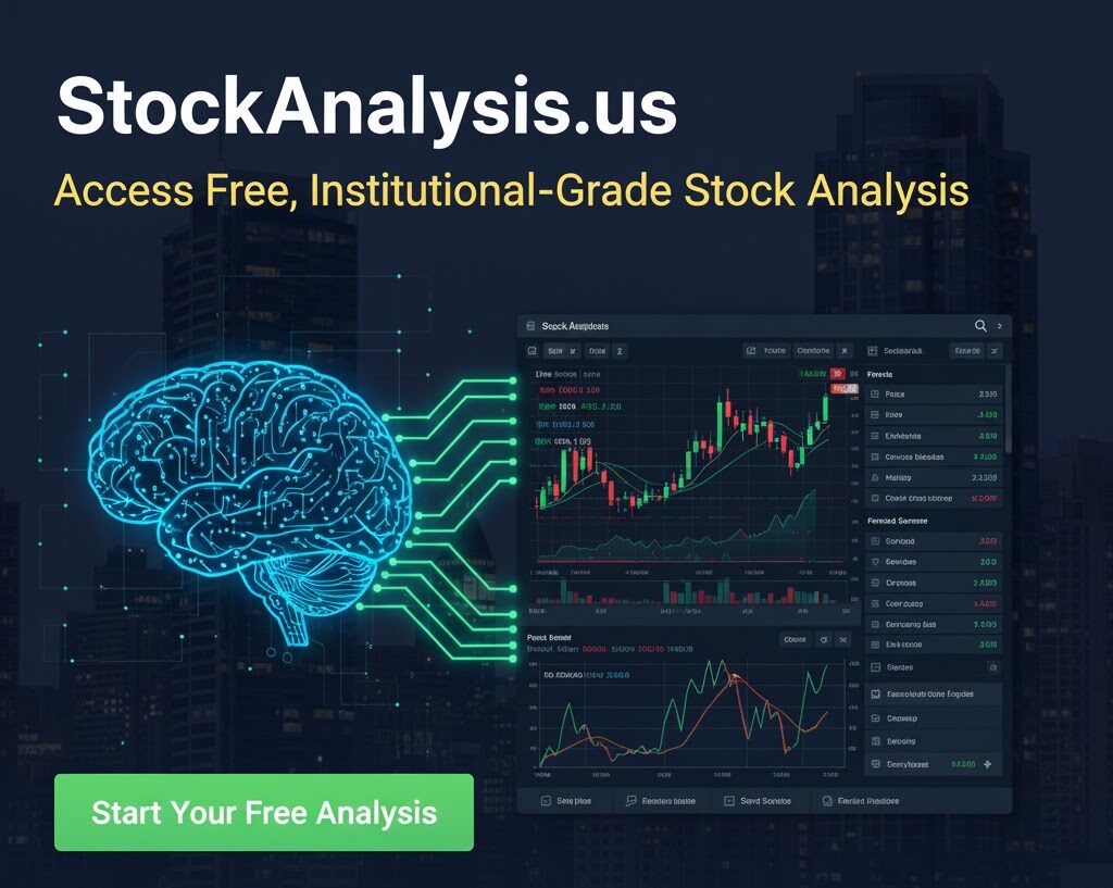 The dashboard of the Stock Analysis website, showing charts and data for advanced stock performance analysis.