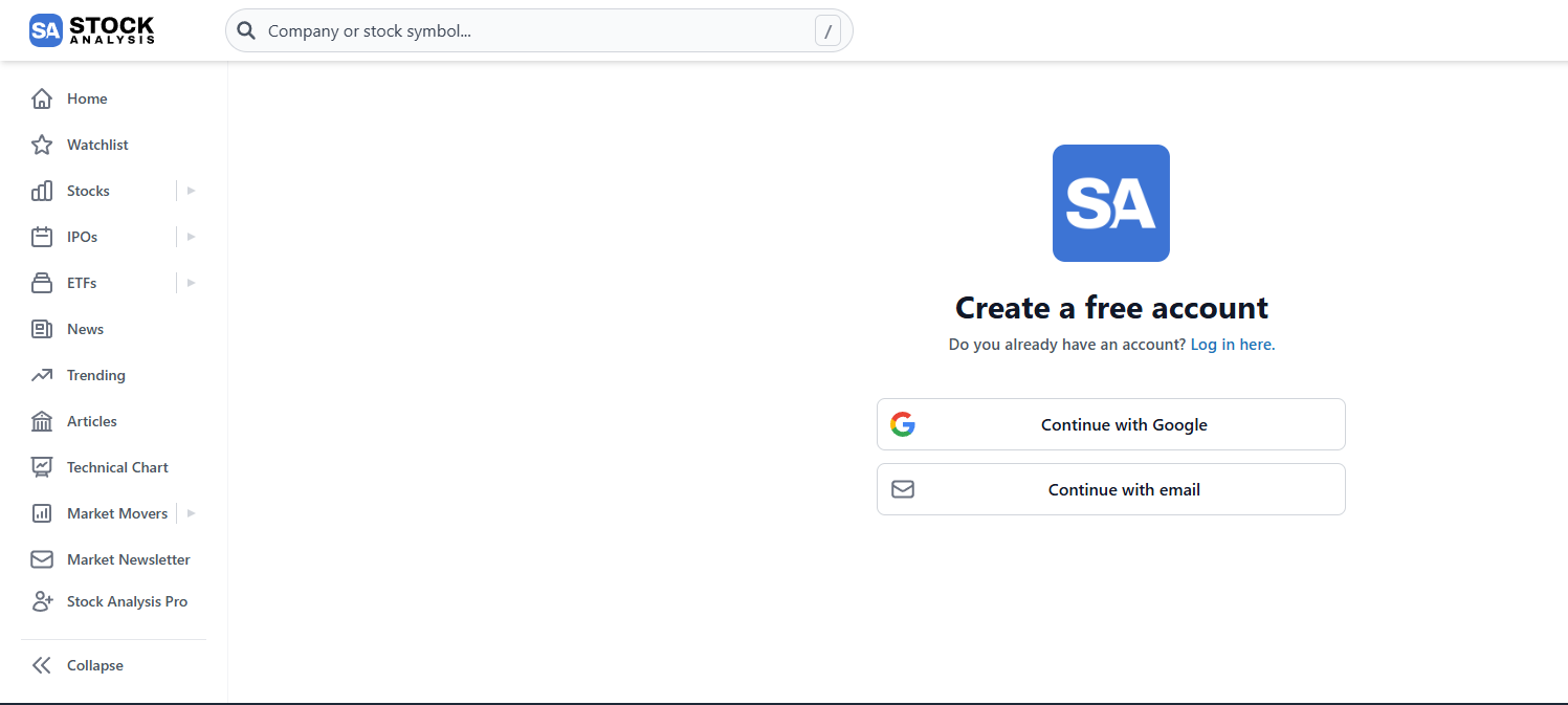 A comparison of Stockanalysis pro account features, highlighting advanced data and charting tools.